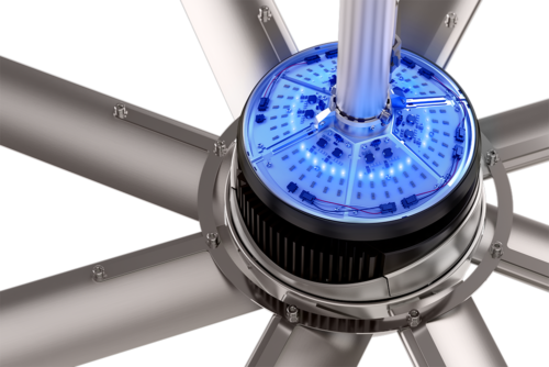 tete ventilateur de plafond ions negatifs Essence-UVC big ass fans turbobrise