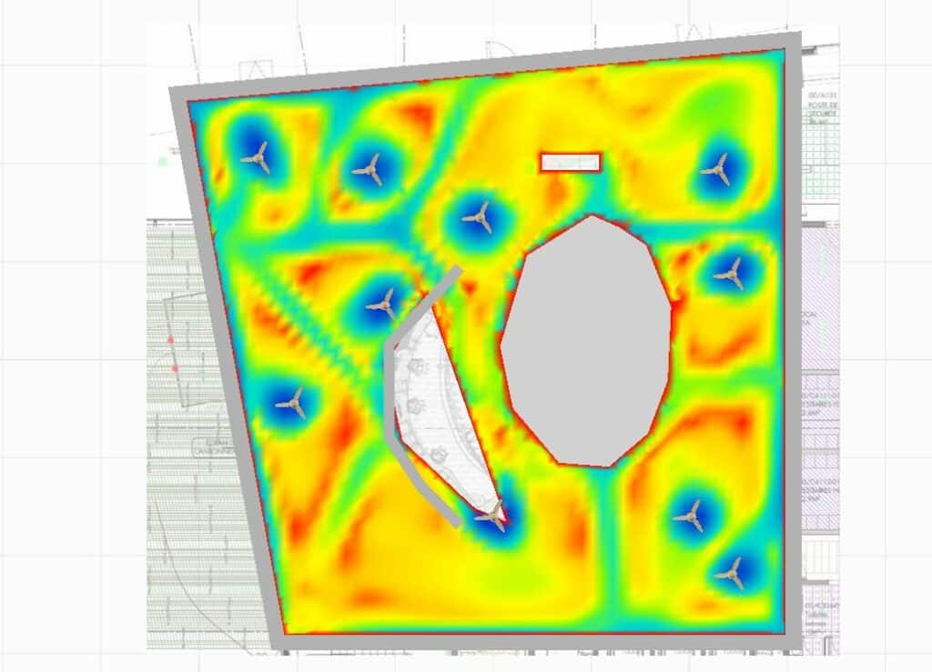 Etude aéraulique 2 réalisée pour la médiathèque d’Aubervilliers par le bureau d’études intégré Turbobrise